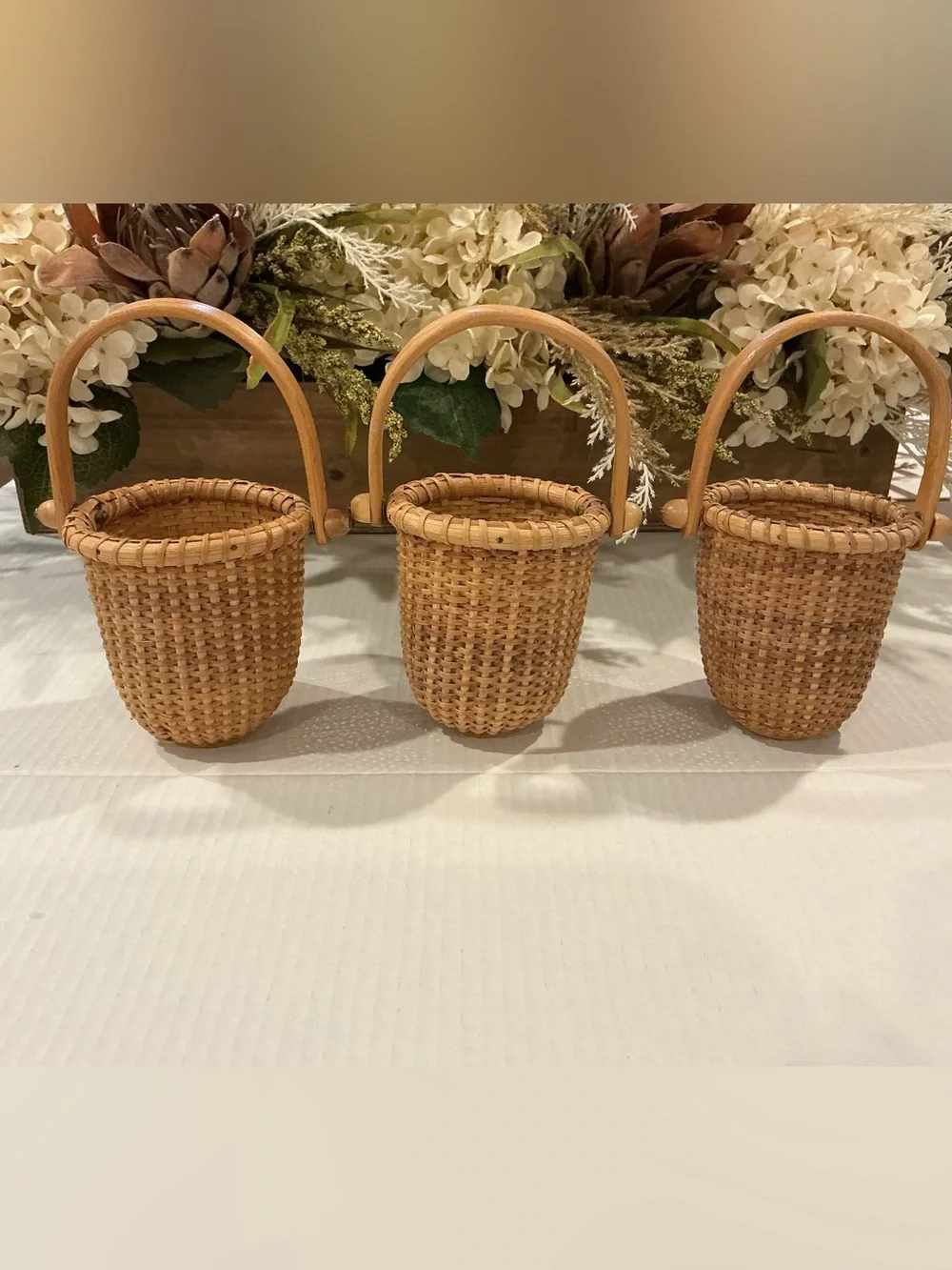 3 Nantucket Lightship Baskets 4 inch